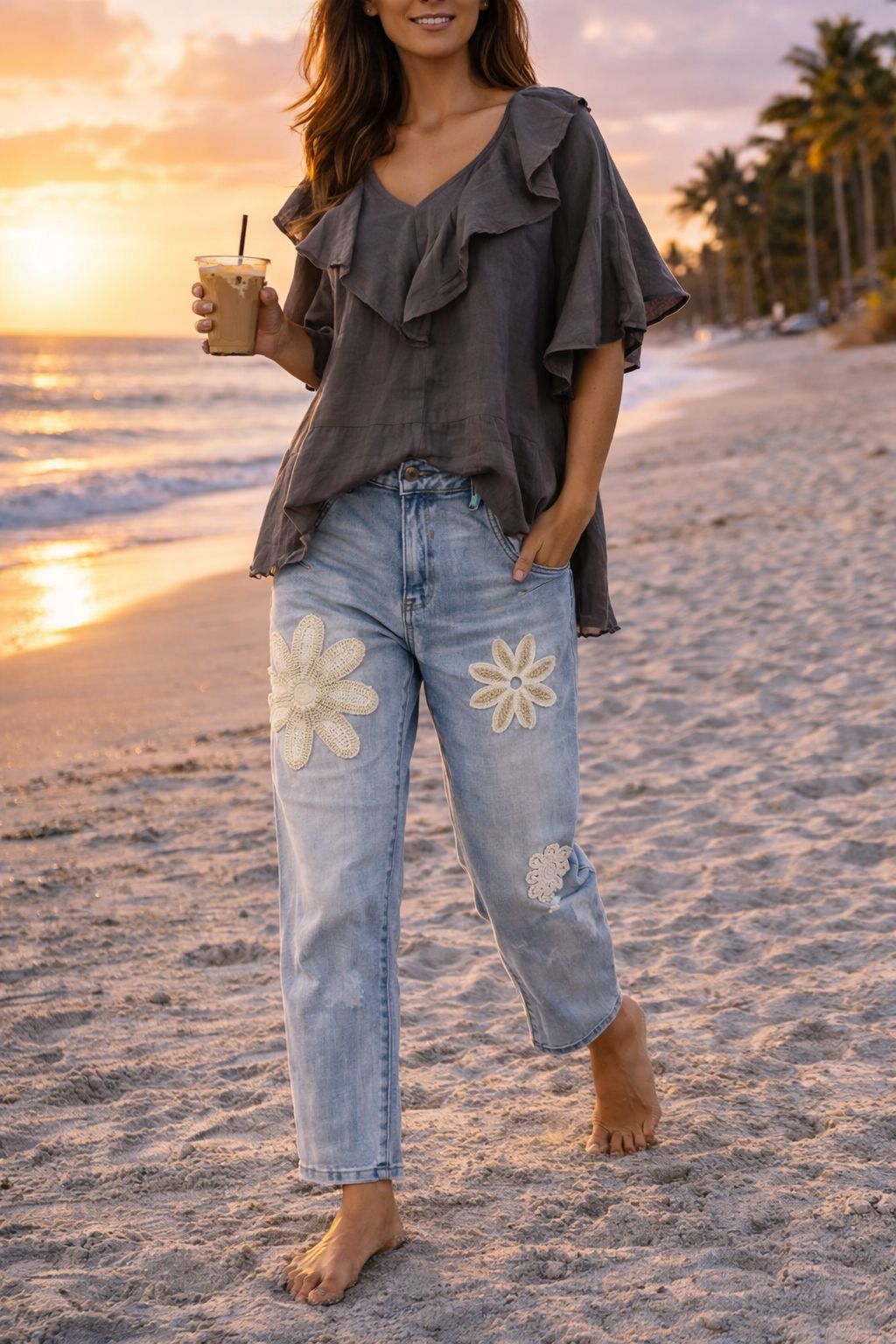 Lux Flower Jeans