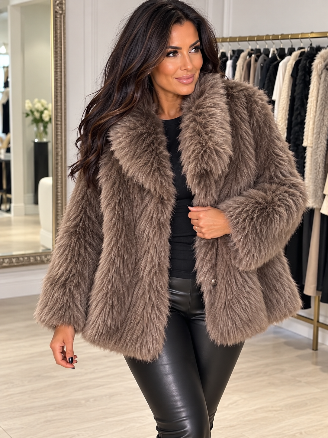 🤎 The Luxe Mocha Faux Fur Jacket 🤎