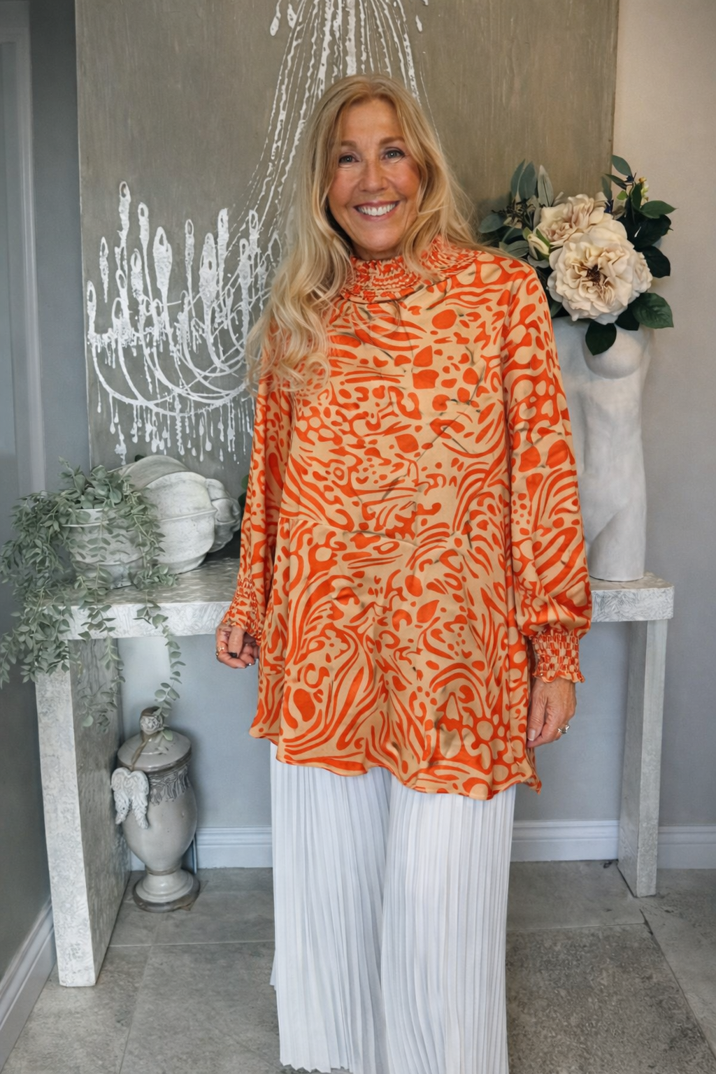 Pleatedwide leg pants