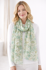 Gold/green flowered scarf