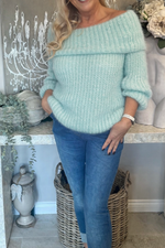 Flossy off the shoulder knit
