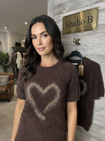 The Sparkle Heart Fluffy Short-Sleeve Jumper