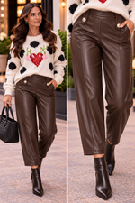🤎 The Milano Luxe Leather-Look Trousers 🤎