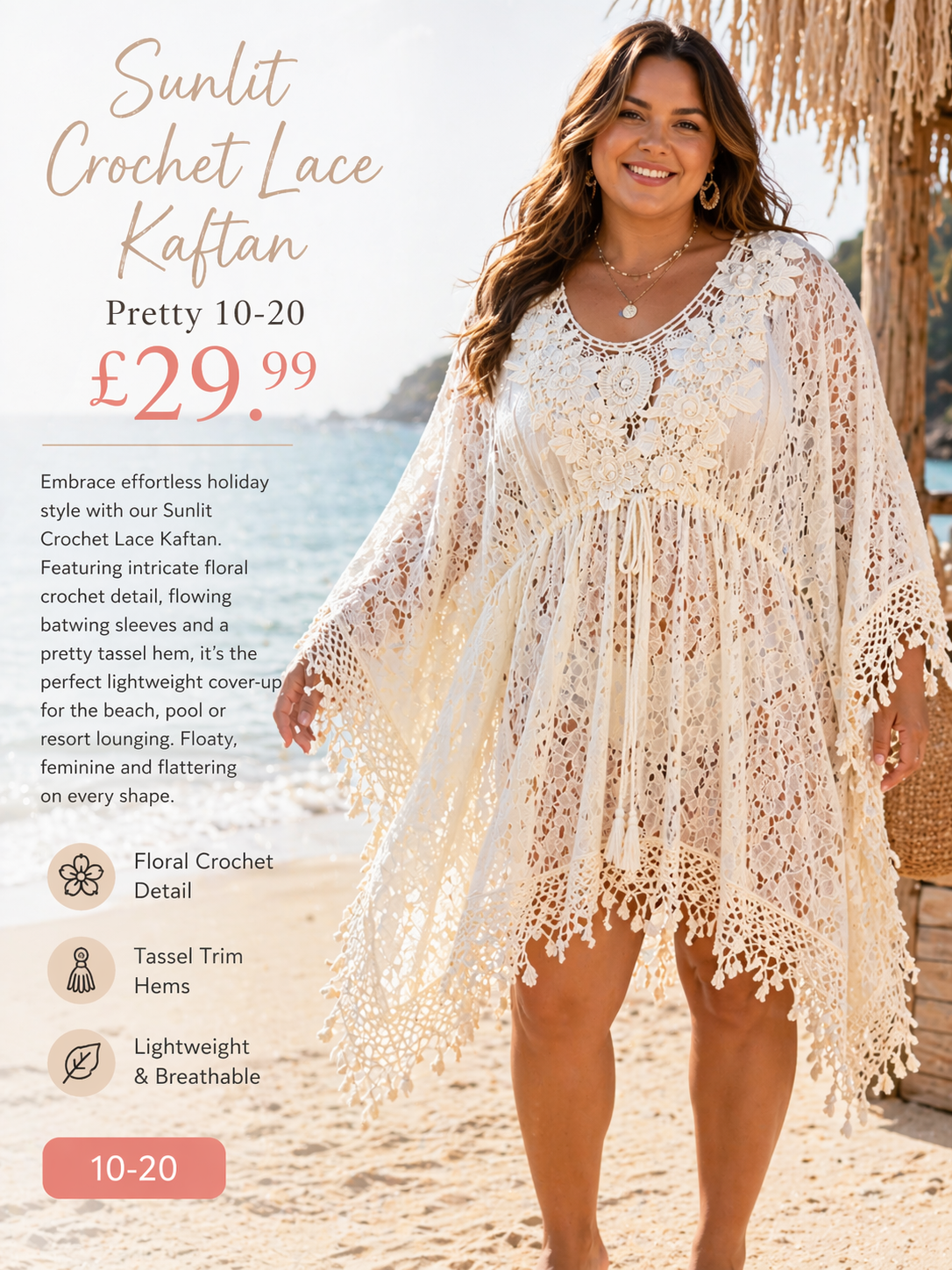 Sunlit Crochet lace Kaftan
