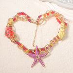 Vibrant Seashell & Starfish Statement Necklace