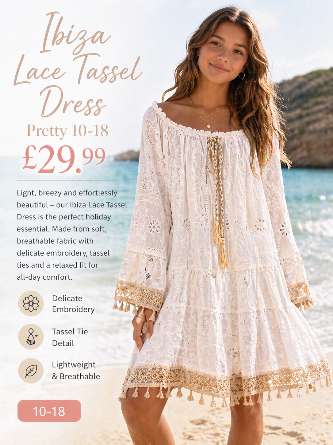 Ibiza Lace Tassel Dress ✨