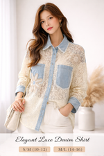 Elegant lace denim shirt