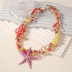 Vibrant Seashell & Starfish Statement Necklace