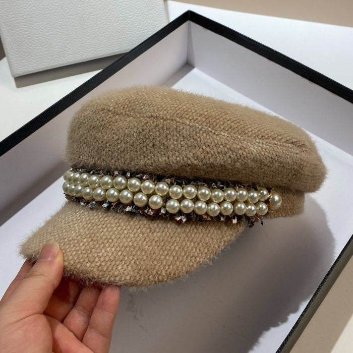 Luxury Pearlies Detail Baker Boy Hat