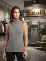 The Studded Sleeveless Turtleneck