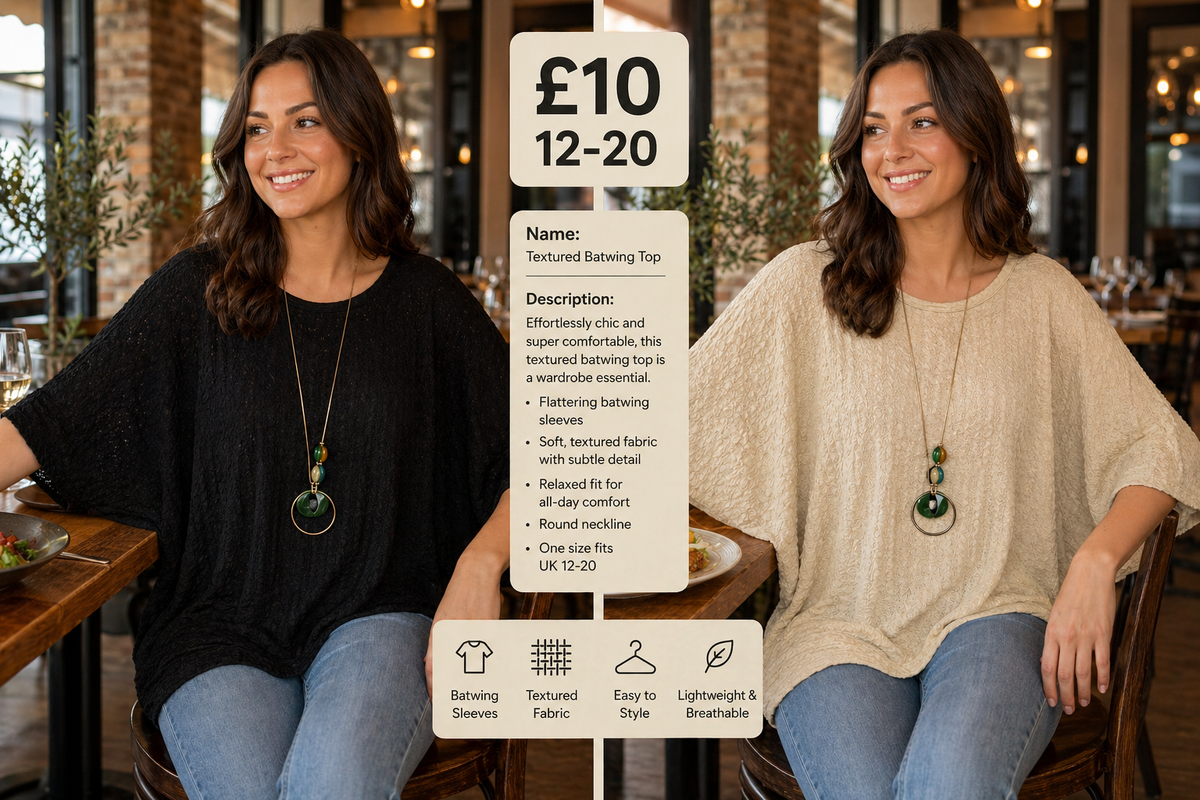 Textured batwing top