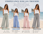 Striped linen wide leg pants