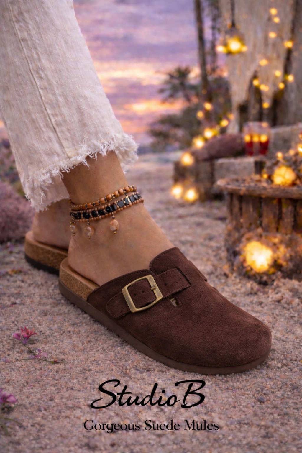 Sienna Buckle Chocolate Mule