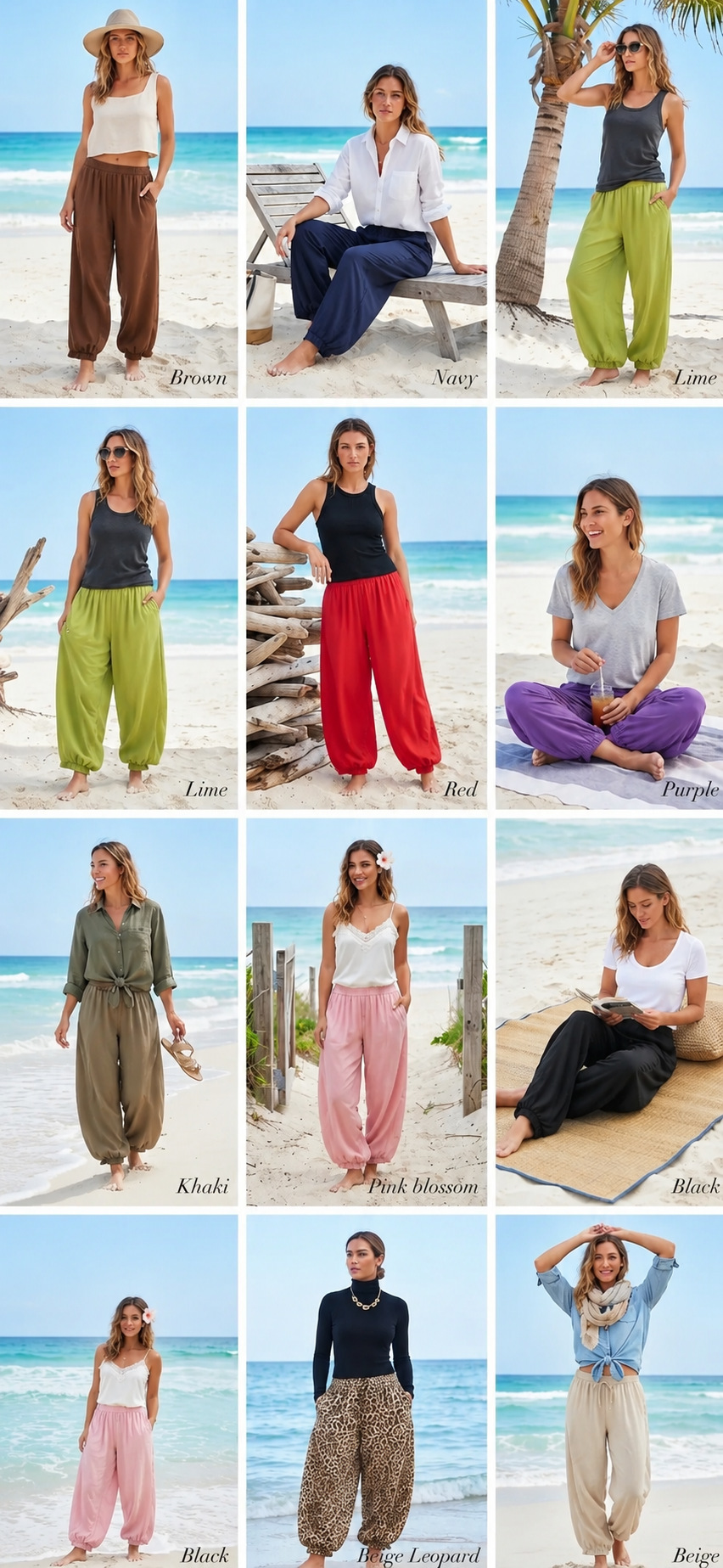 Cuffed hem harem pants
