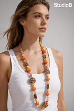 StudioB Sunset Coral Statement Necklace