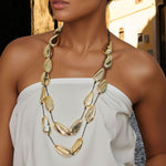 Bold Gold Teardrop Statement Necklace