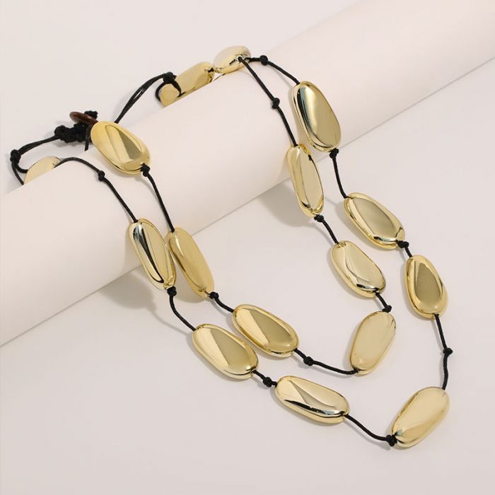 Bold Gold Teardrop Statement Necklace