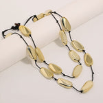 Bold Gold Teardrop Statement Necklace