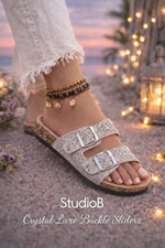 Crystal Luxe Buckle Slides