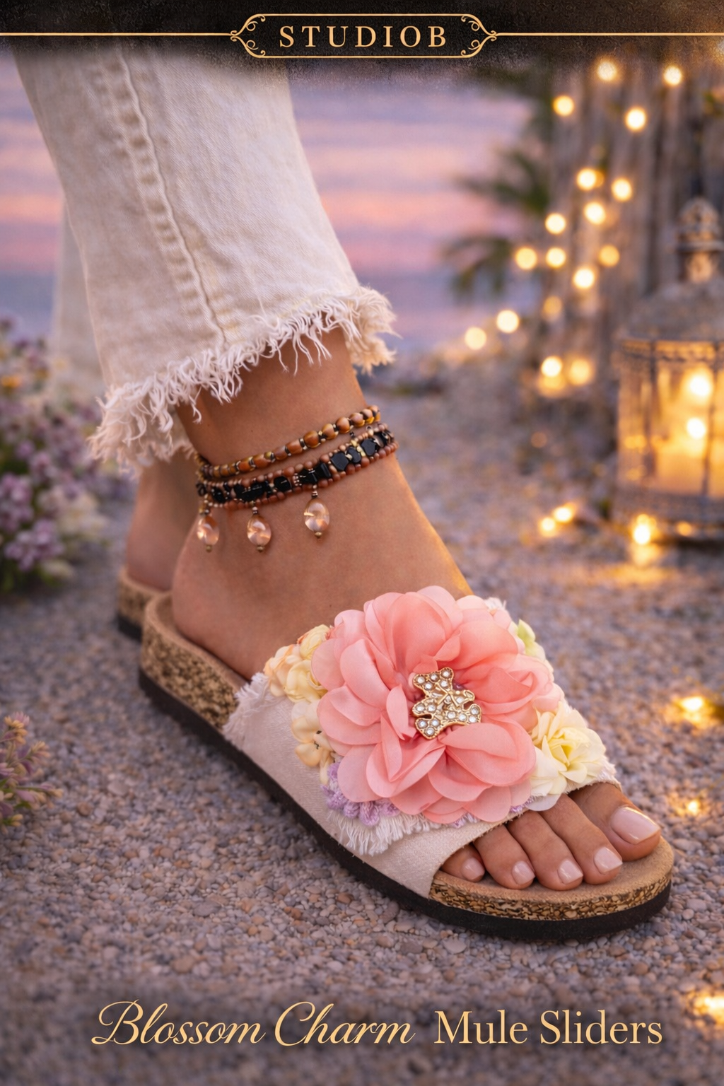 Blossom Luxe Mule Sliders