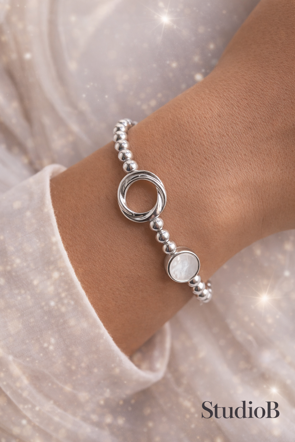 Luna Shell Link Bracelet – Silver Edition