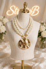 Golden Pearl Luxe Statement Necklace