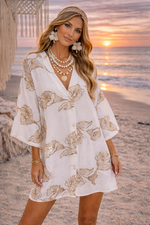 Golden Shore Luxe Shirt Dress