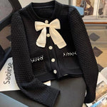 Midnight Pearl Bow Cardigan