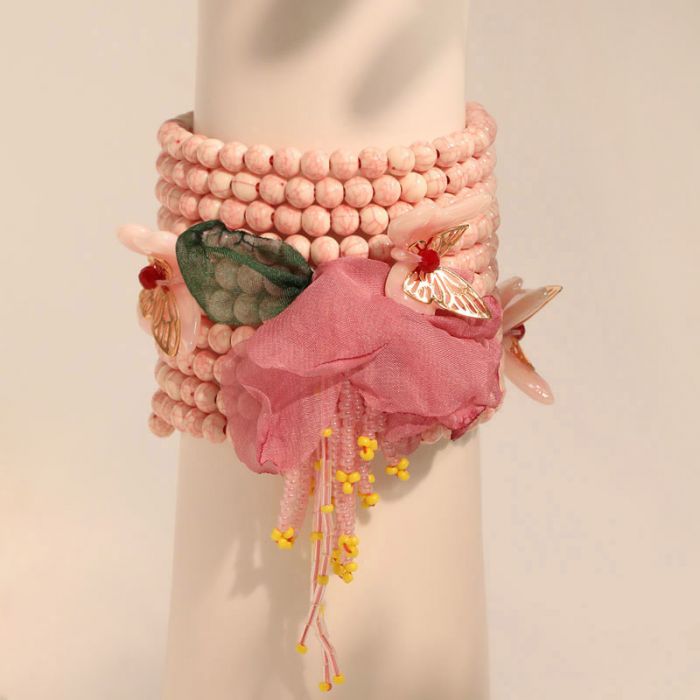 Cherry Blossom Dream Beaded Cuff