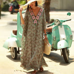 Green Floral Print Beach Cover-Up Dress