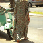 Green Floral Print Beach Cover-Up Dress