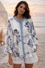 The Santorini Bloom Blouse – StudioB