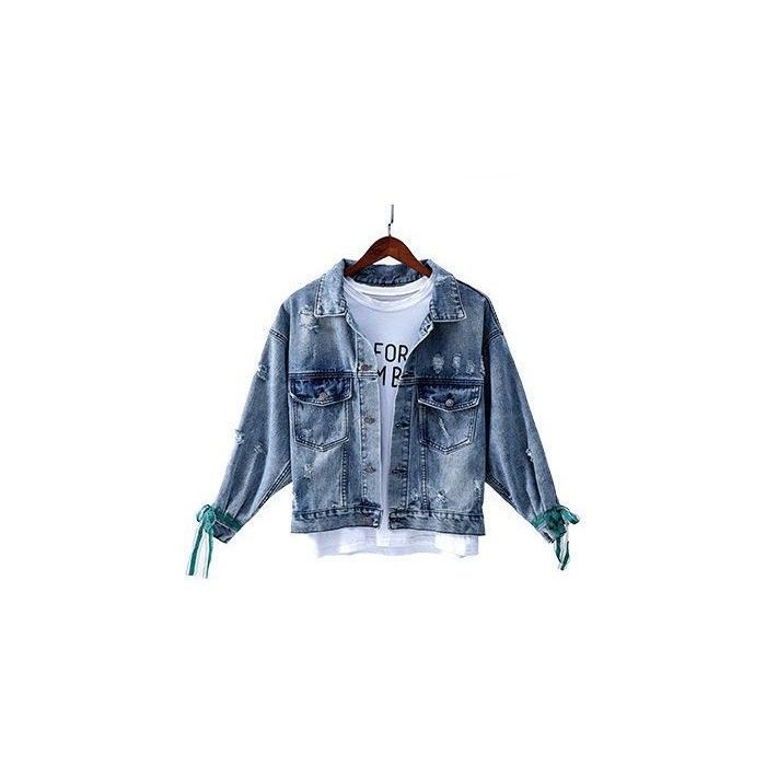Embroidered Floral Bouquet Denim Jacket