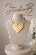 Golden Heart Statement Necklace – StudioB Luxeo