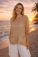 Ibiza Lurex Sunset Crochet Top