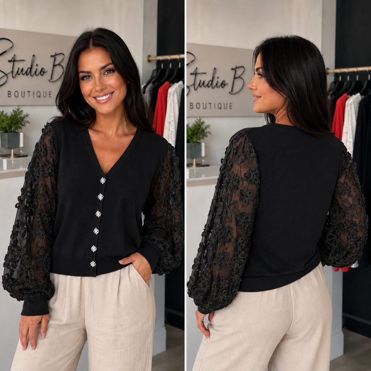 🖤✨ The Verona Lace Sleeve Knit ✨🖤