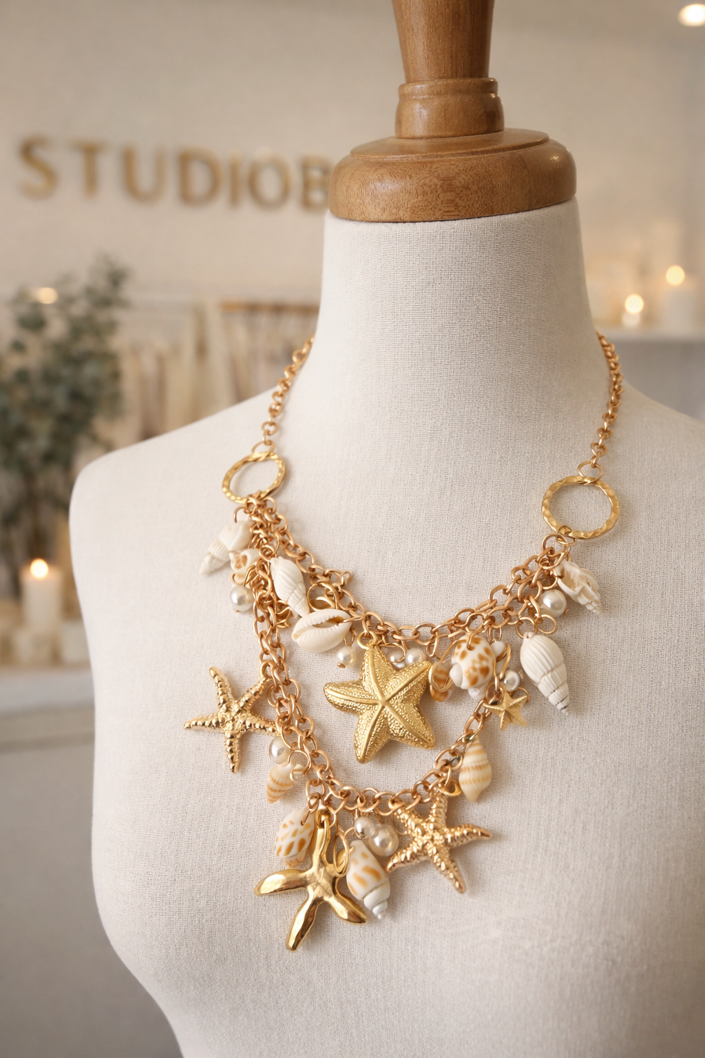 Golden Shoreline Charm Necklace
