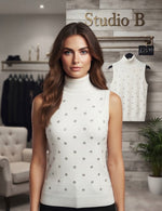 The Studded Sleeveless Turtleneck