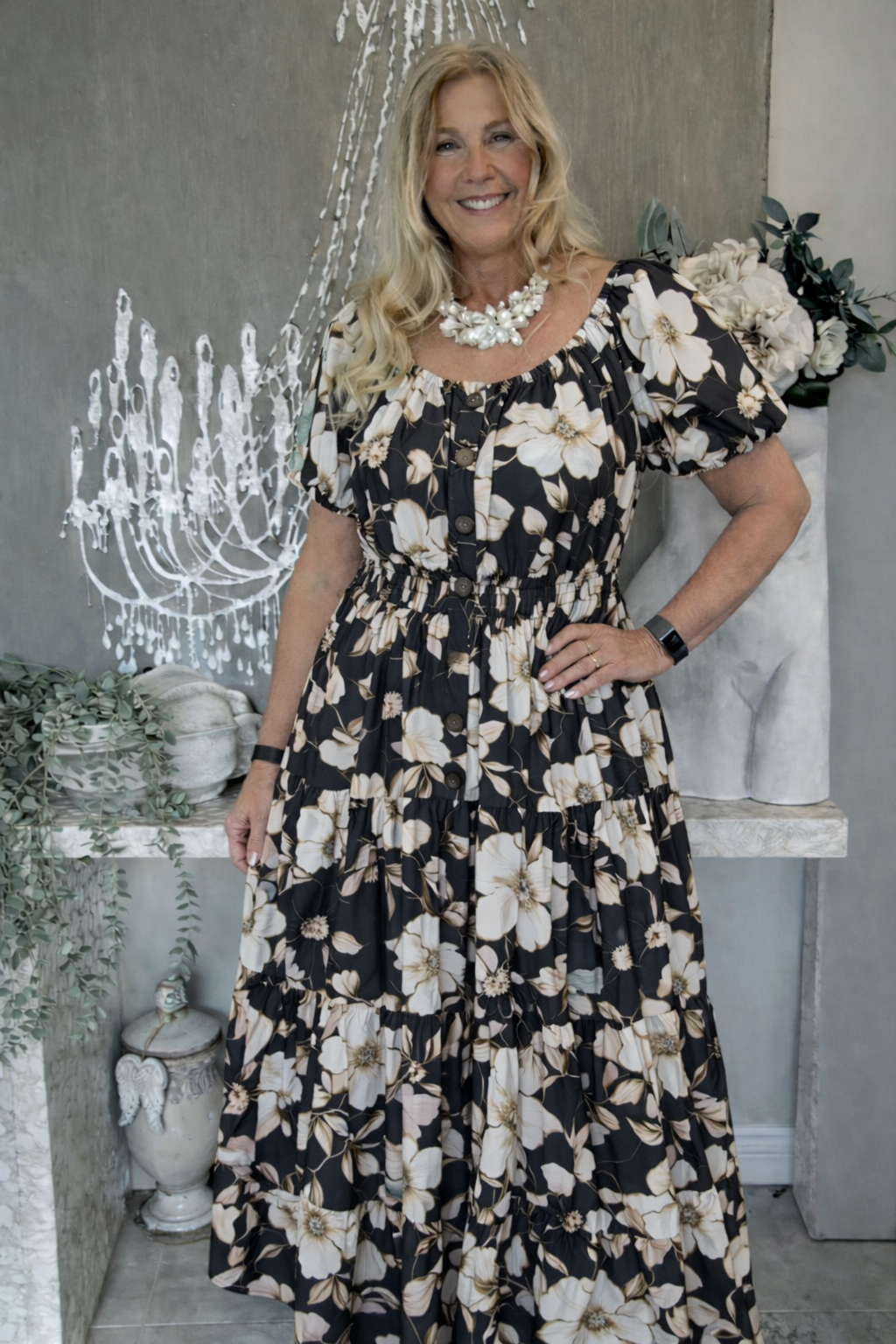 Daisy duke buttoned dress