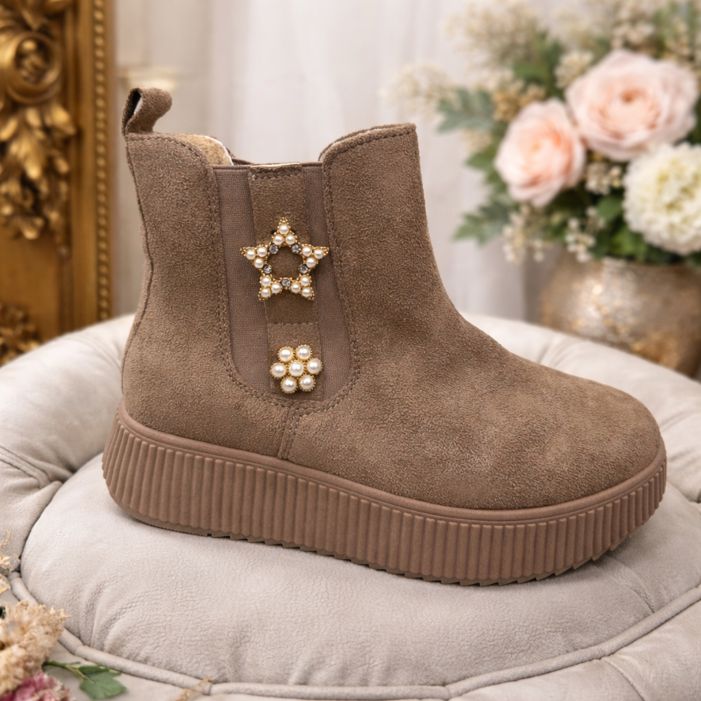 Suede Pearl Boots