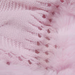 Luxurious Knitted Faux Fur Trim Cape in Baby Pink
