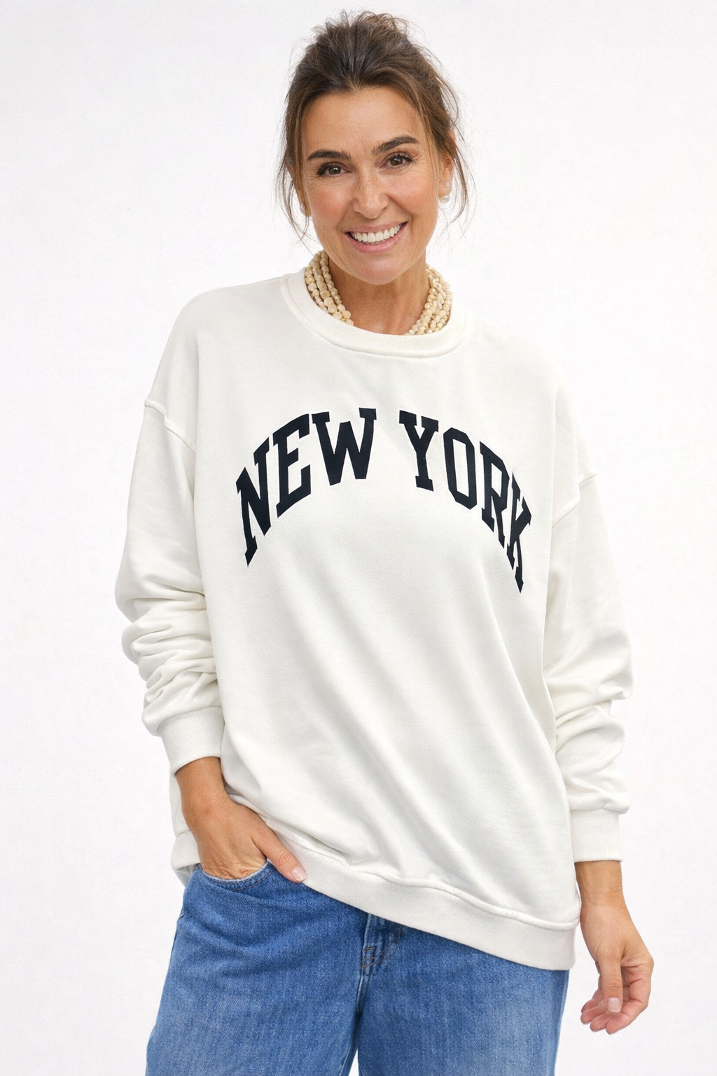 New York Sweatshirt white