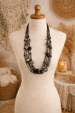 Black beaded lux necklace