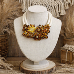 Tortoiseshell Floral Rope Necklace