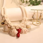 Unique Shell & Coral Rope Necklace and Earrings