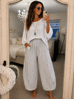 Santorini Stripe Barrel Trousers