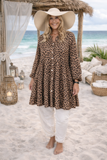Leopard Plus size Baby Doll Dress