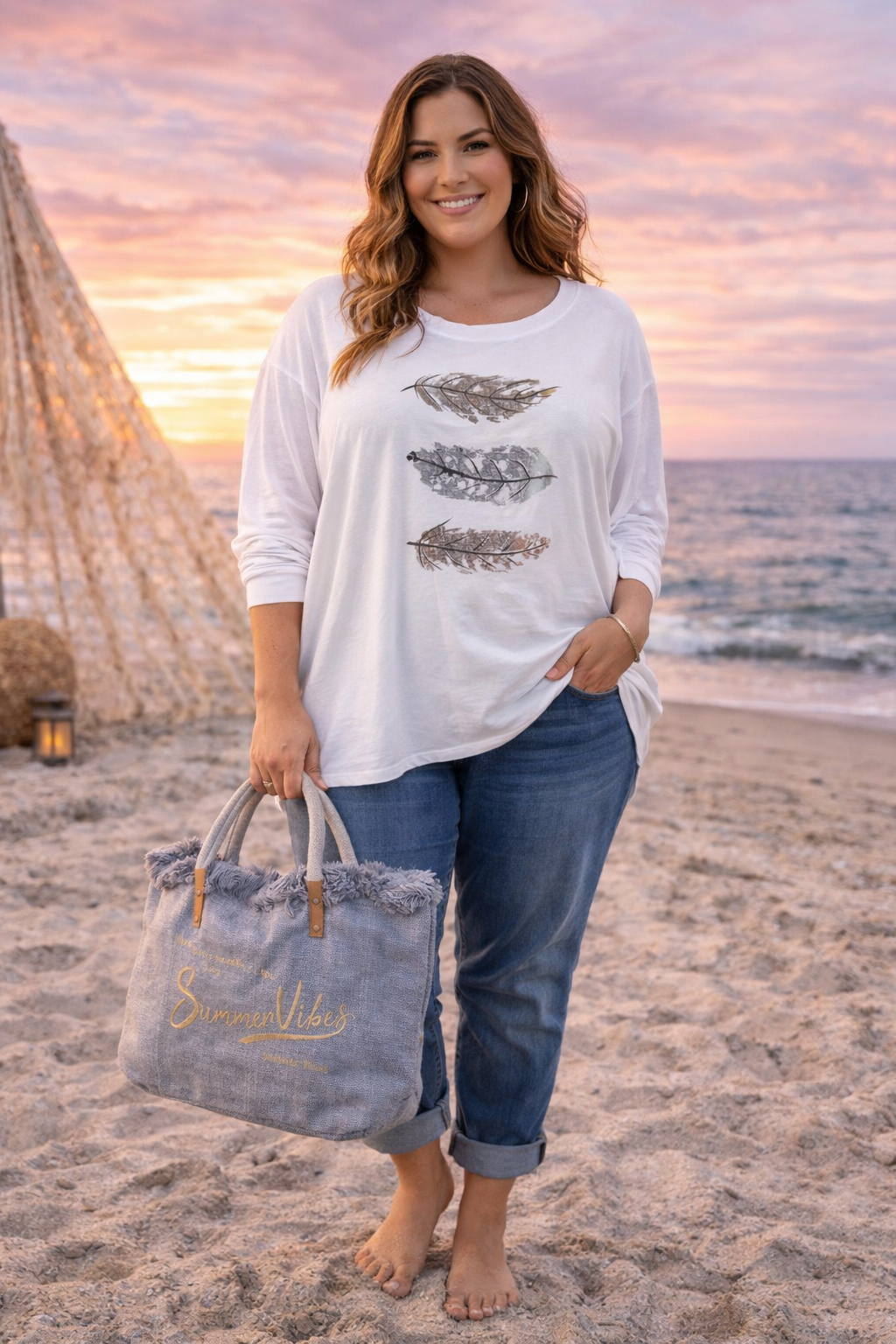 Feather Oversize Top