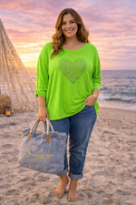 Oversized Sparkling Heart Top