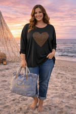 Oversized Sparkling Heart Top